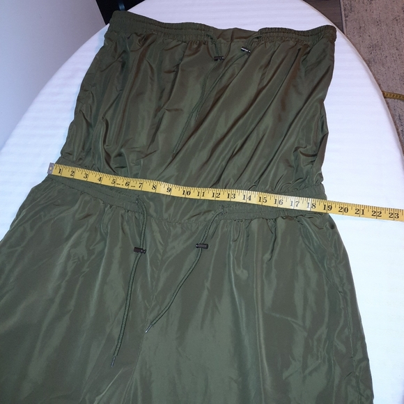 Olive Green Strapless Jumpsuit - Picture 10 of 12